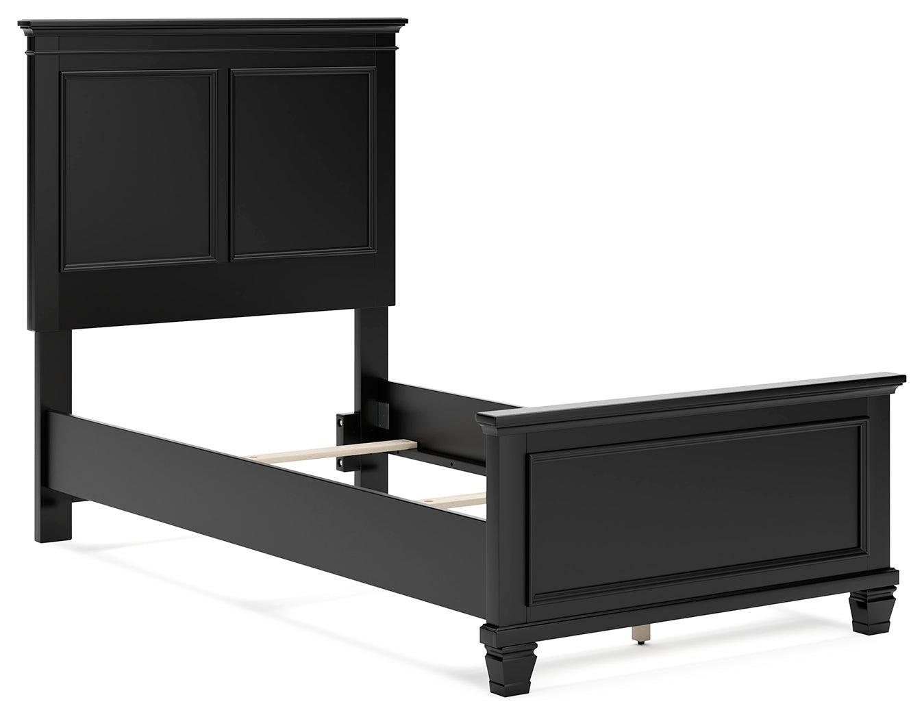 Lanolee Black Twin Panel Bed - Ella Furniture