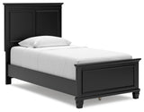Lanolee Black Twin Panel Bed - Ella Furniture