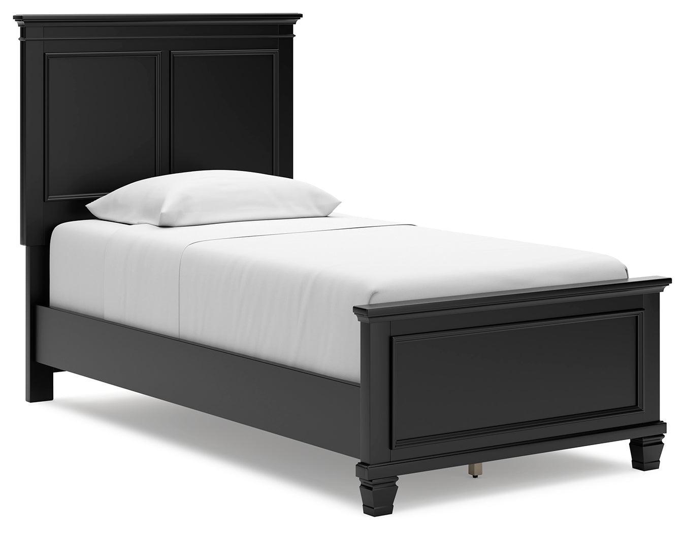 Lanolee Black Twin Panel Bed - Ella Furniture