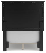 Lanolee Black Twin Panel Bed - Ella Furniture
