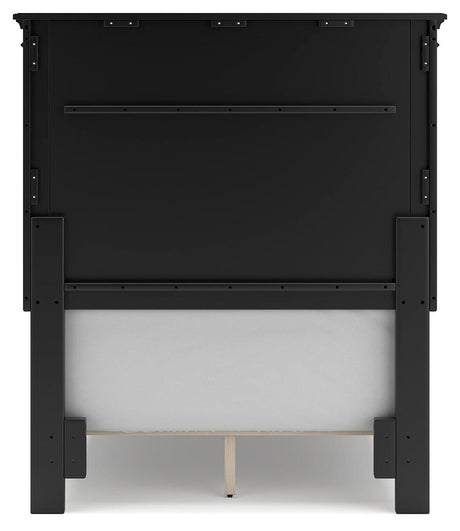 Lanolee Black Twin Panel Bed - Ella Furniture