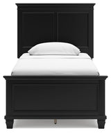 Lanolee Black Twin Panel Bed - Ella Furniture
