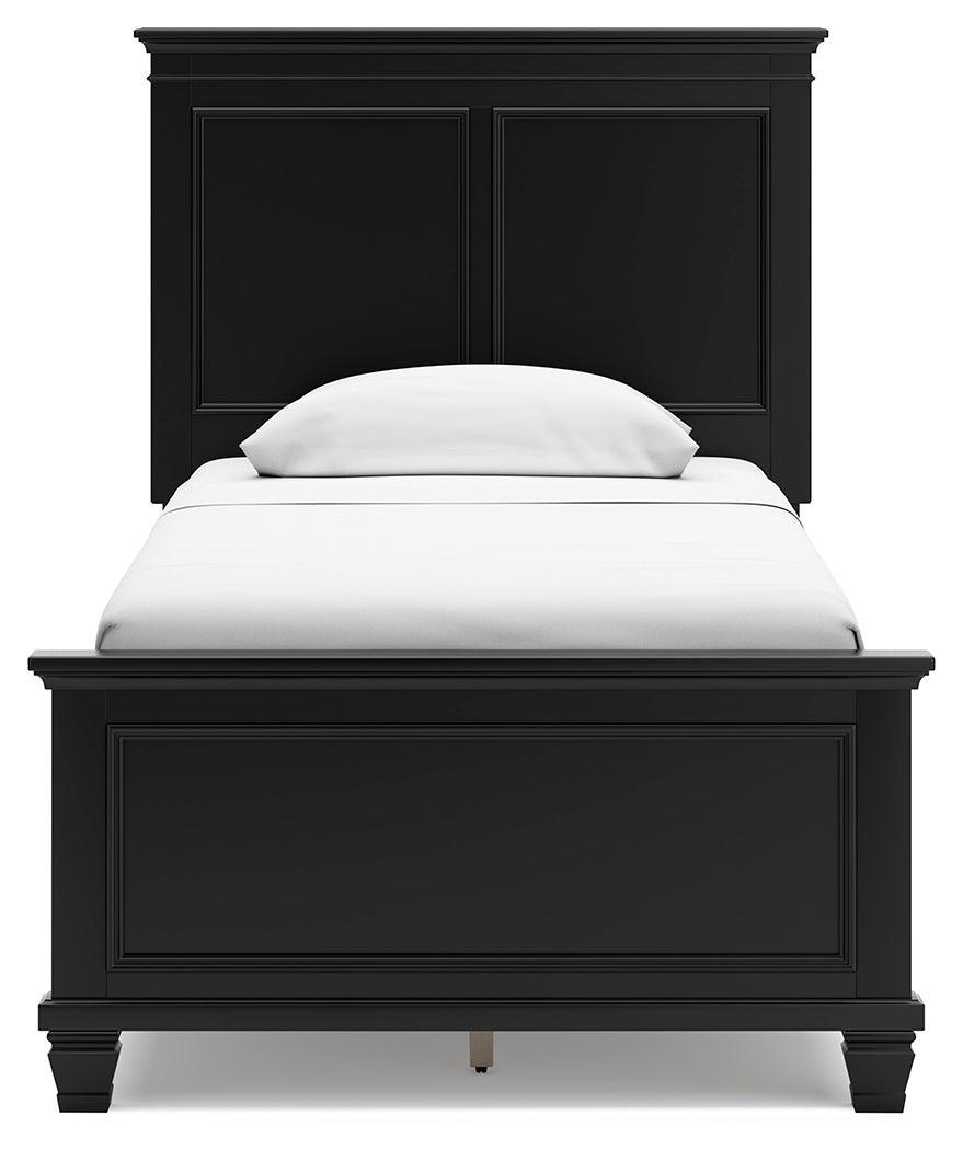 Lanolee Black Twin Panel Bed - Ella Furniture