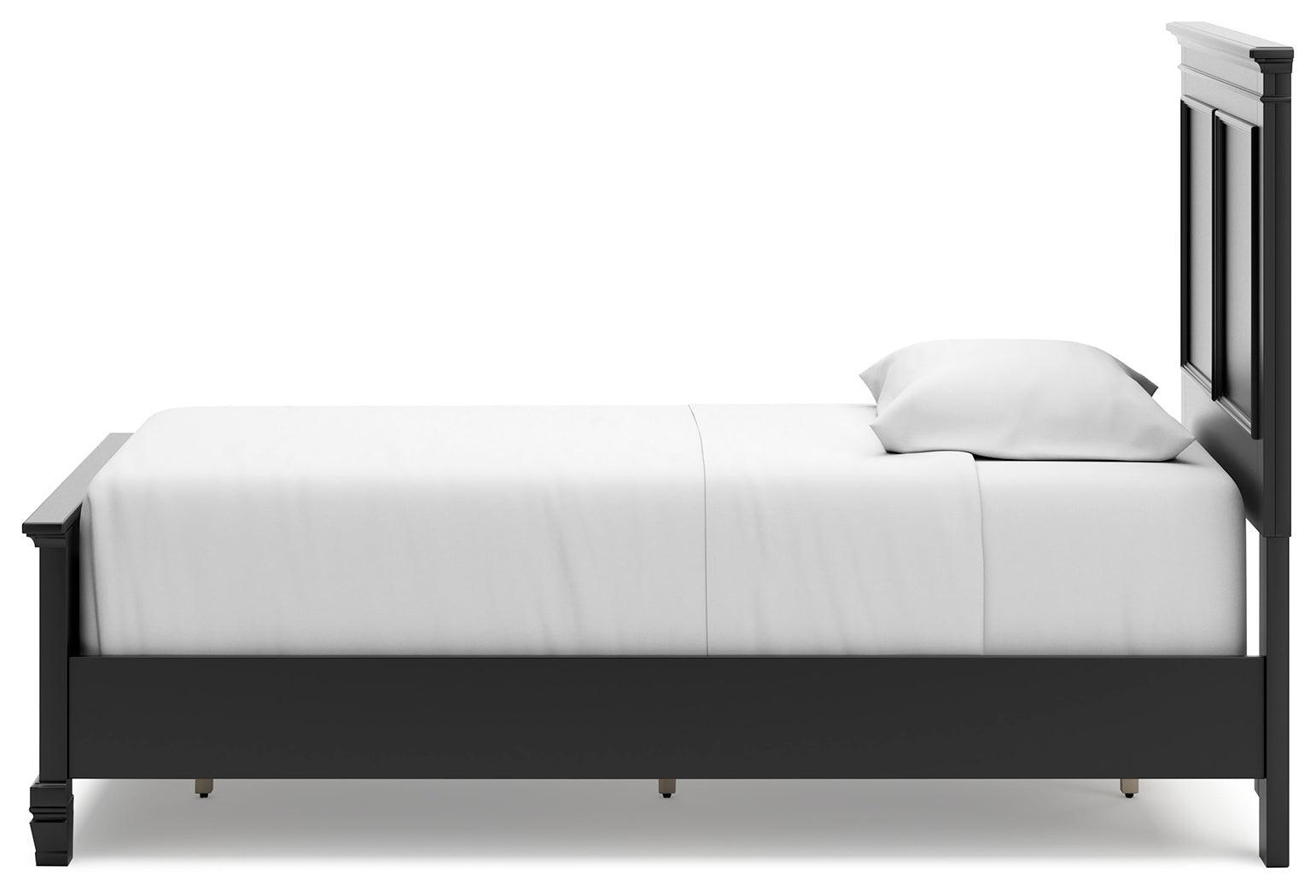 Lanolee Black Twin Panel Bed - Ella Furniture