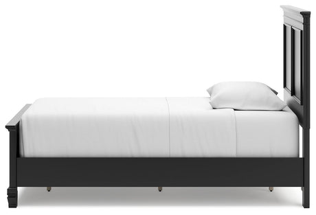 Lanolee Black Twin Panel Bed - Ella Furniture