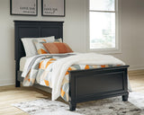 Lanolee Black Twin Panel Bed - Ella Furniture