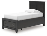 Lanolee Black Twin Panel Storage Bed