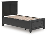 Lanolee Black Twin Panel Storage Bed