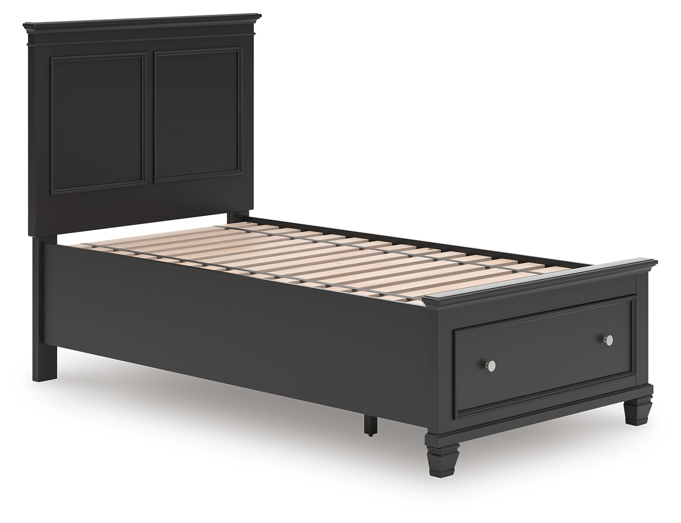 Lanolee Black Twin Panel Storage Bed