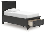 Lanolee Black Twin Panel Storage Bed