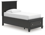 Lanolee Black Twin Panel Storage Bed