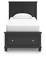 Lanolee Black Twin Panel Storage Bed