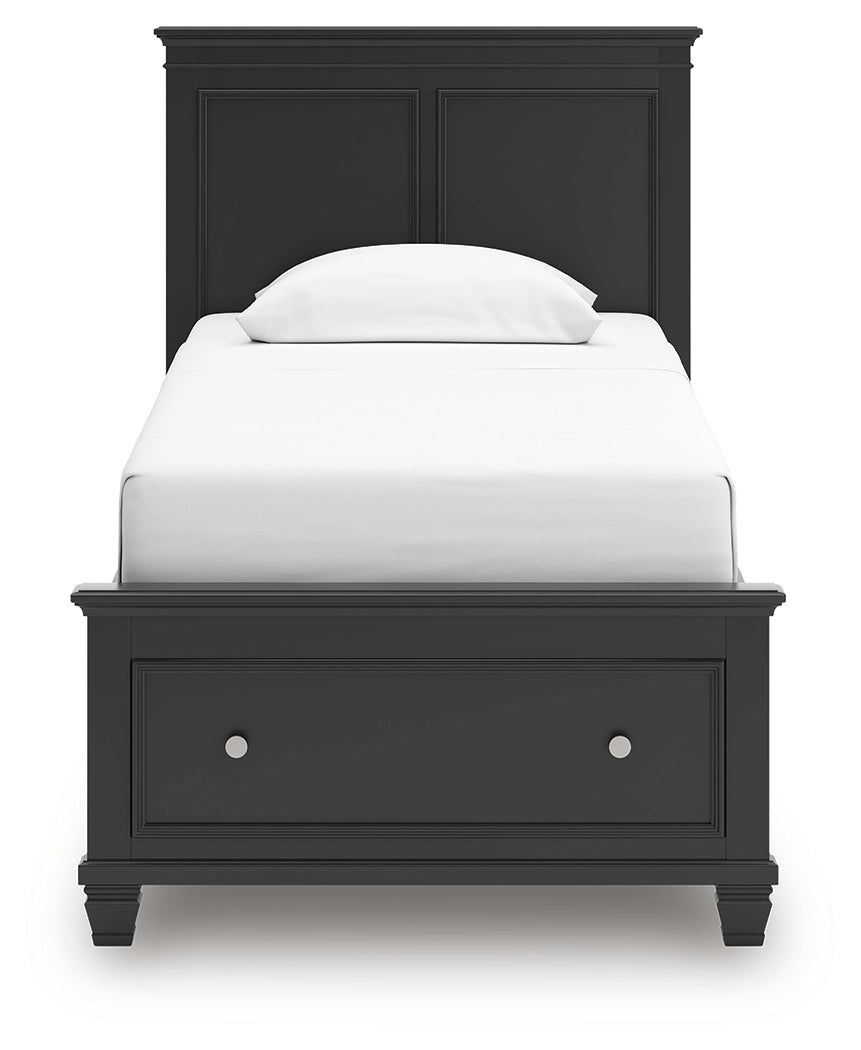 Lanolee Black Twin Panel Storage Bed