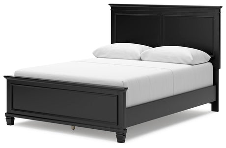 Lanolee Black Queen Panel Bed - Ella Furniture