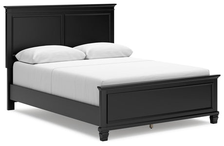 Lanolee Black Queen Panel Bed - Ella Furniture