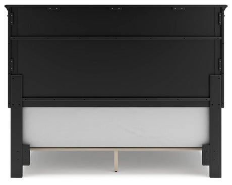 Lanolee Black Queen Panel Bed - Ella Furniture