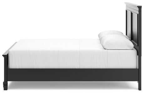 Lanolee Black Queen Panel Bed - Ella Furniture