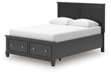 Lanolee Black Panel Storage Bedroom Set angled view