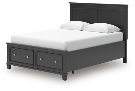 Lanolee Black Panel Storage Bedroom Set angled view