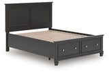 Lanolee Black Panel Storage Bedroom Set angled view