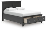 Lanolee Black Panel Storage Bedroom Set angled view