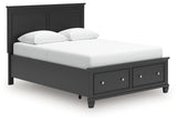 Lanolee Black Queen Panel Storage Bed