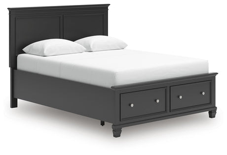 Lanolee Black Panel Storage Bedroom Set angled view