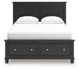 Lanolee Black Queen Panel Storage Bed