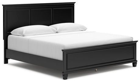 Lanolee Black King Panel Bed - Ella Furniture