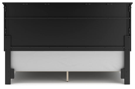 Lanolee Black King Panel Bed - Ella Furniture
