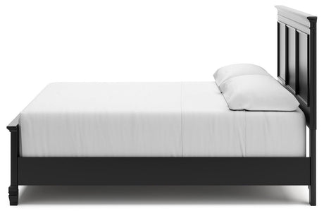 Lanolee Black King Panel Bed - Ella Furniture