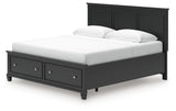 Lanolee Black King Panel Storage Bed