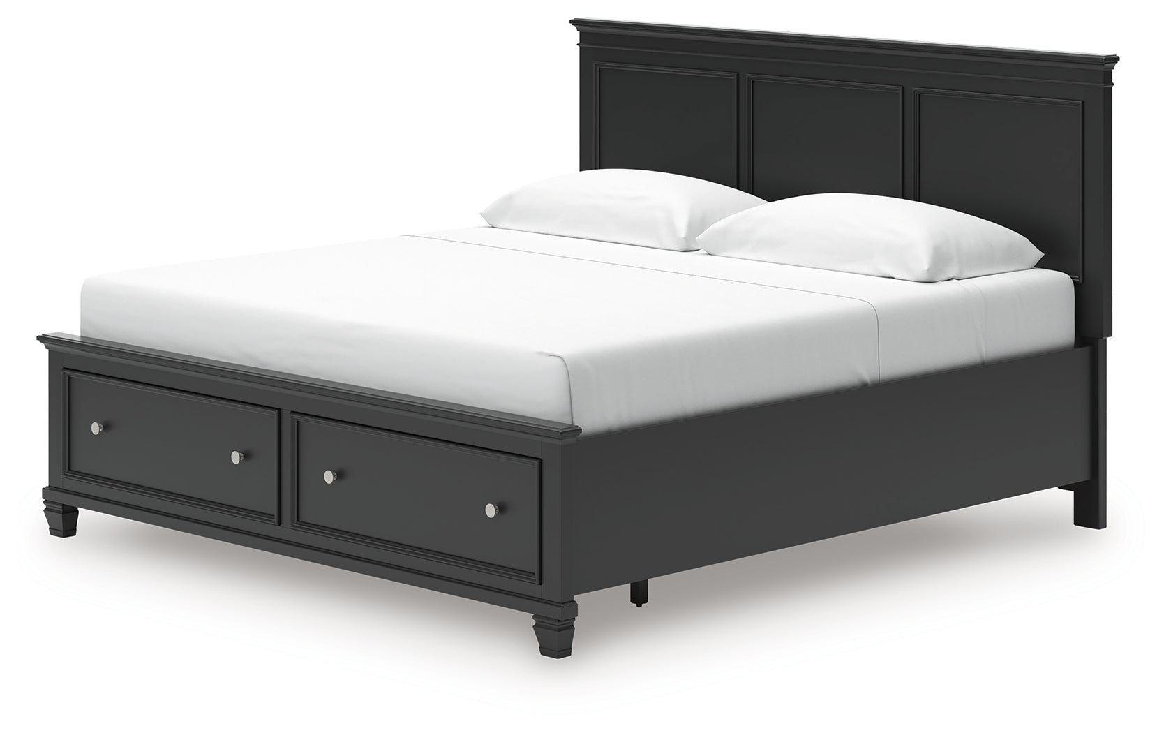 Lanolee Black King Panel Storage Bed