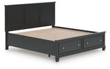 Lanolee Black King Panel Storage Bed