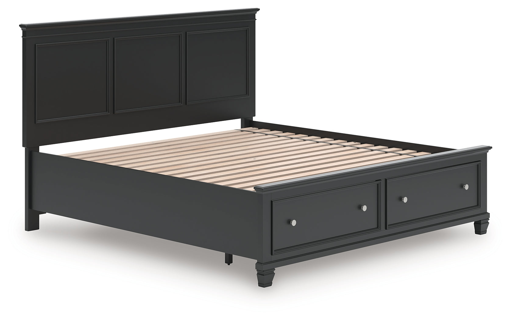Lanolee Black King Panel Storage Bed