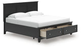 Lanolee Black King Panel Storage Bed