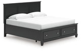 Lanolee Black King Panel Storage Bed
