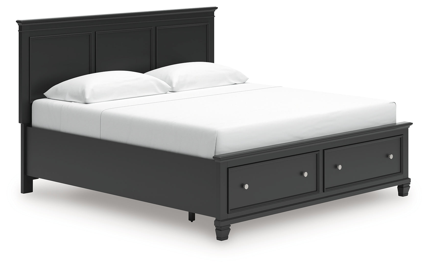 Lanolee Black King Panel Storage Bed