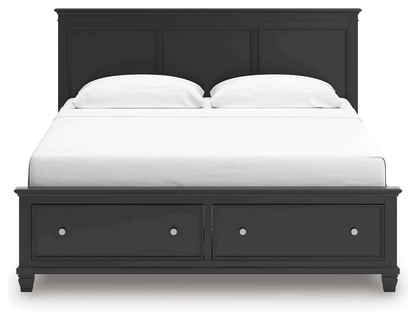 Lanolee Black King Panel Storage Bed