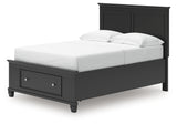Lanolee Black Full Panel Storage Bed
