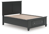 Lanolee Black Full Panel Storage Bed
