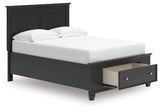 Lanolee Black Full Panel Storage Bed