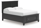 Lanolee Black Full Panel Storage Bed