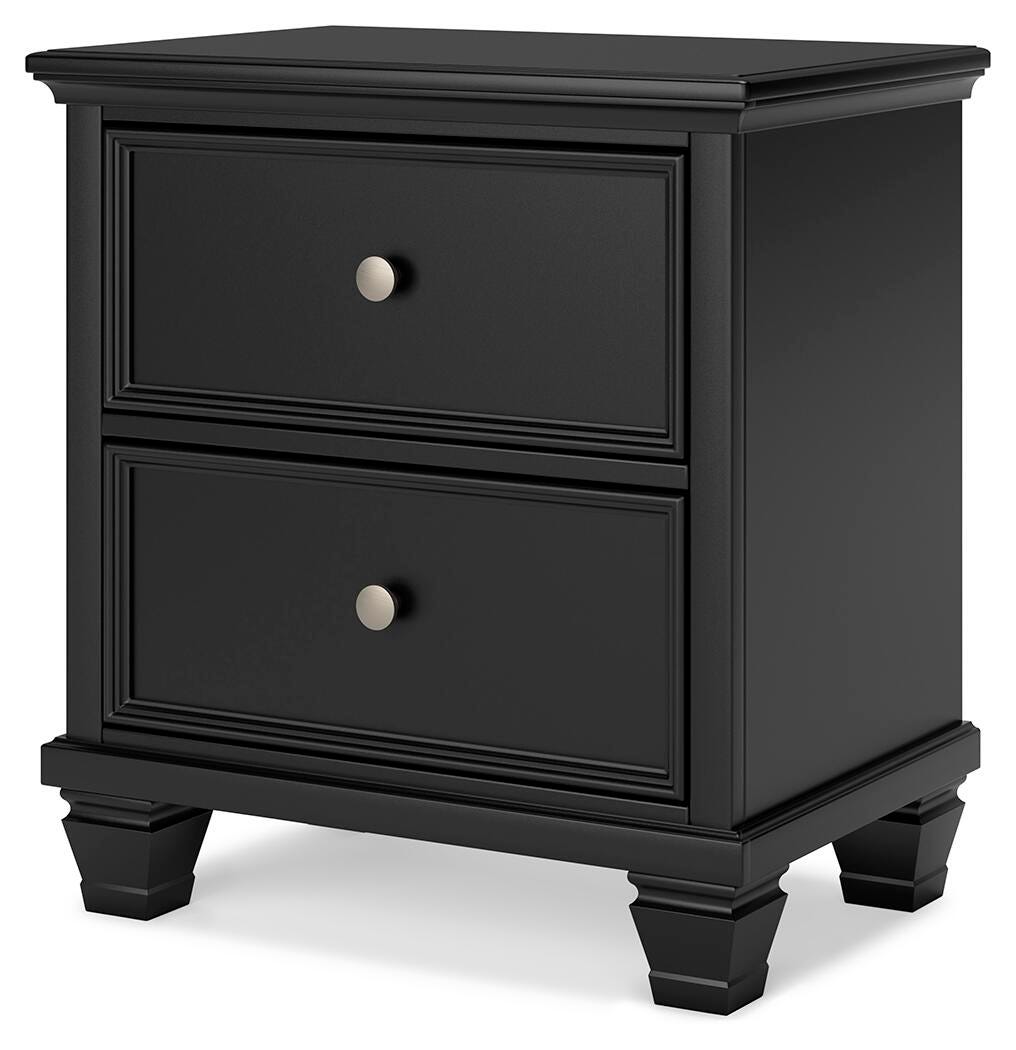 Lanolee Black Panel Storage Bedroom Set angled view