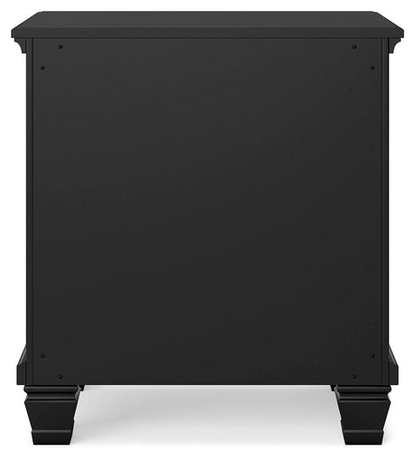 Lanolee Black Nightstand - Ella Furniture