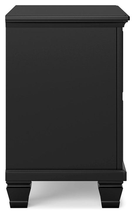 Lanolee Black Nightstand - Ella Furniture