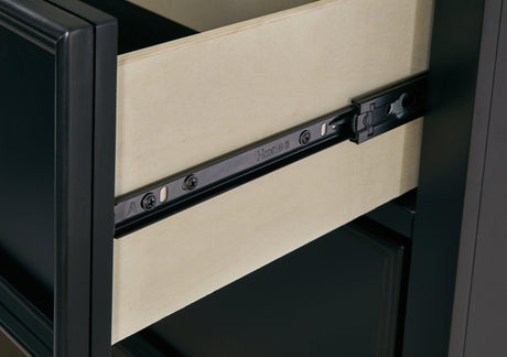 Lanolee Black Dresser And Mirror - Ella Furniture