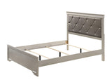 Amalia Silver Sleek And Modern Twin Faux Leather Upholstered Tufted Panel Bed - Ella Furniture