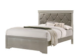 Amalia Silver Sleek And Modern Twin Faux Leather Upholstered Tufted Panel Bed - Ella Furniture