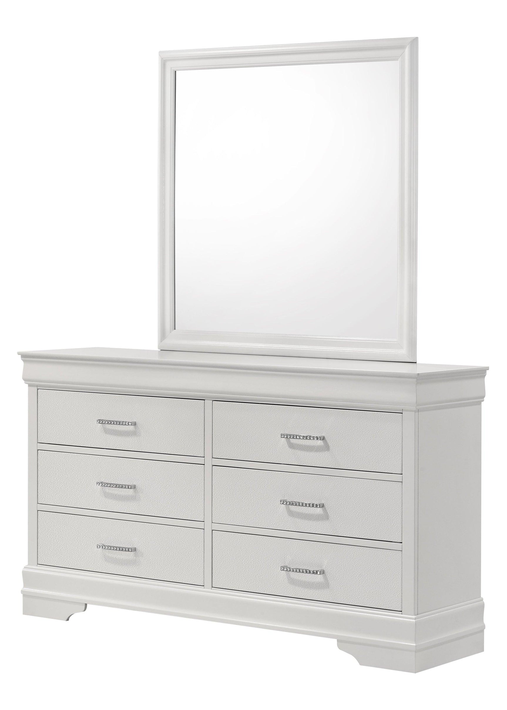 Amalia White Upholstered Tufted Panel Queen Bed